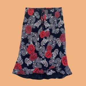 90s paisley midi skirt ~